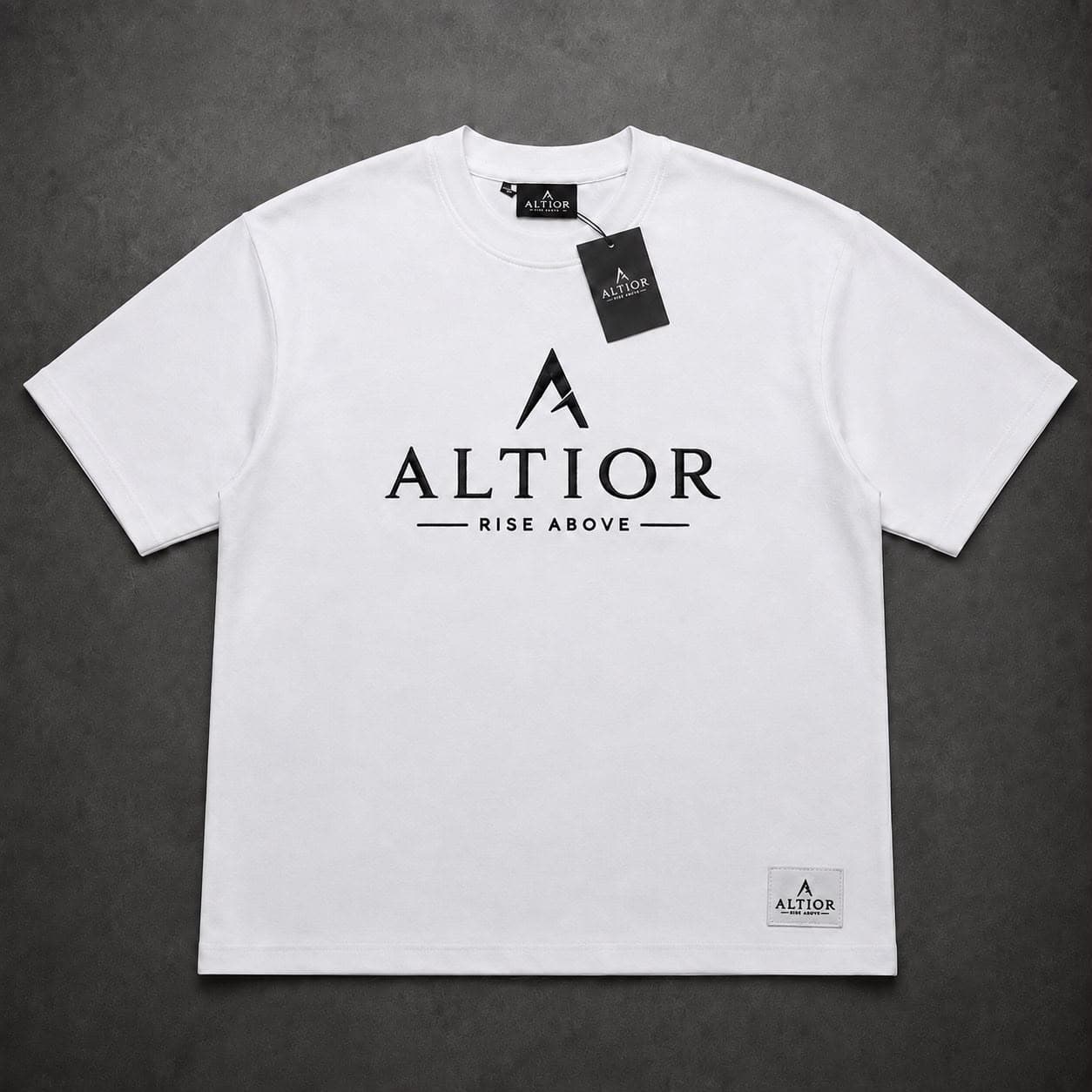ALTIOR Core Heavyweight Tee — ASCEND Apex Set (White / Black)