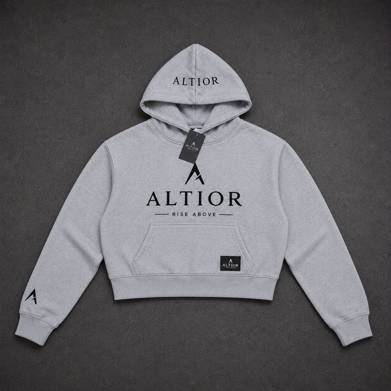 ALTIOR Ascend Cropped Hoodie — ASCEND Titanium Set (Grey / Black)