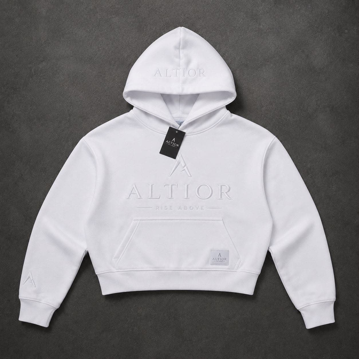 ALTIOR Ascend Cropped Hoodie — ASCEND Halo Set (White / Gold)