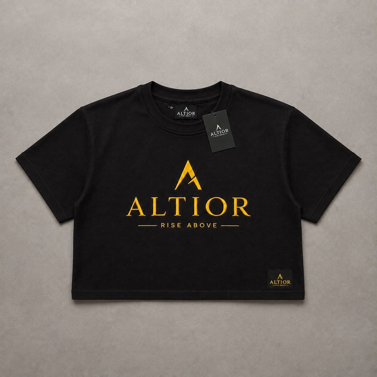 ALTIOR Ascend Cropped Tee — ASCEND Obsidian Set (Black / White)