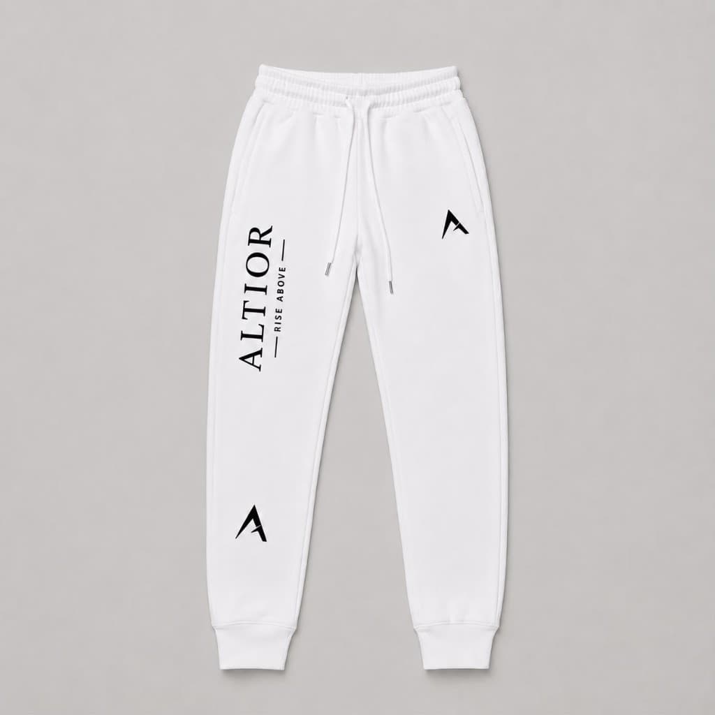 ALTIOR Ascend Track Pants — ASCEND Apex Set (White with black detailing)