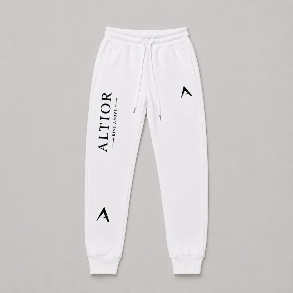 ALTIOR Ascend Track Pants — ASCEND Apex Set (White with black detailing)