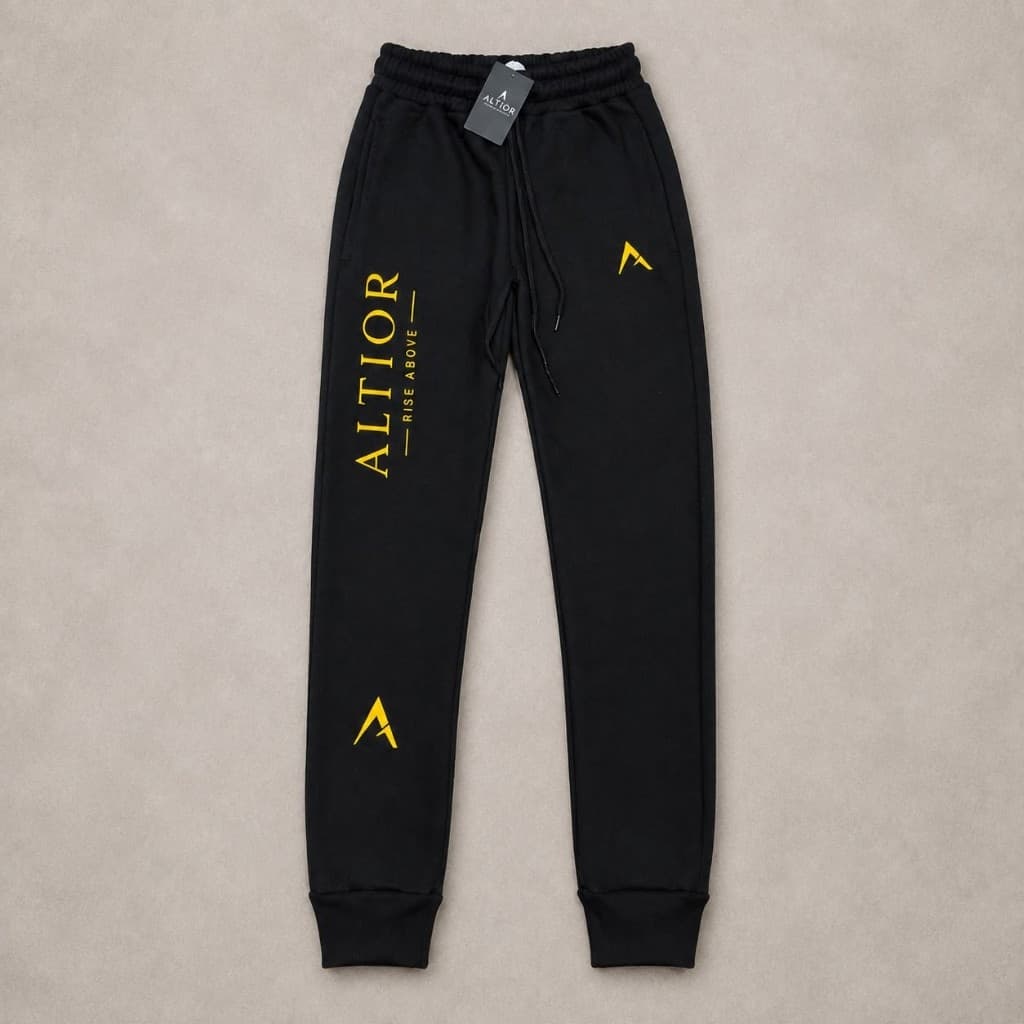ALTIOR Ascend Track Pants — ASCEND Sovereign Set (Black with gold detailing)