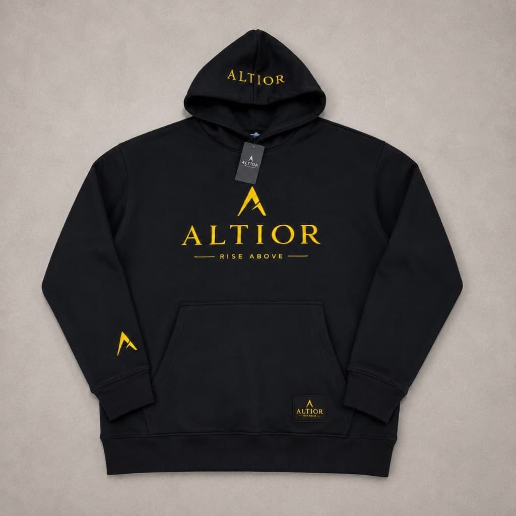 ALTIOR Ascend 500 GSM Hoodie — ASCEND Sovereign Set (Black with gold detailing)